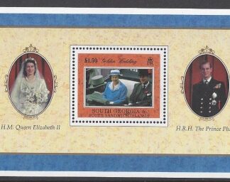 1998 South Georgia. MS.276  Golden Wedding of Queen Elizabeth and Prince Philip. mini sheet U/M (MNH)