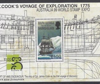 1999 South Georgia. MS.288 Australia 99 World Stamp Exibition. mini sheet U/M (MNH)