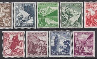 1938 Germany. SG.663-71 Winter Relief Fund set 9 values U/M (MNH)