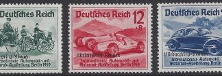 1939 Germany. SG.683-5 Nurburgring Races & Hitler's Culture Fund. 'overprints' set 3 values U/M (MNH)