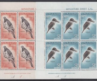 1960 New Zealand MS.804b Health mini sheets (2) Birds. U/M (MNH)