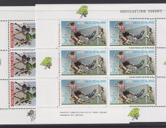 1970 New Zealand MS.942 Health mini sheets(2) Soccer U/M (MNH)