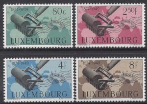 1949 Luxembourg SG.525-8 75th Anniversary of Universal Postal Union. set 4 values U/M (MNH)