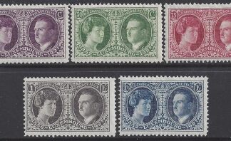 1927 Luxembourg.  SG261-65. International Philatelic Exhibition. set 5 values U/M (MNH)