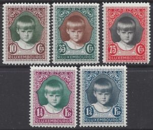 1929 Luxembourg. SG.285-9 Child Welfare. set 5 values U/M (MNH)