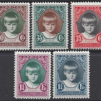 1929 Luxembourg.  SG.285-9 Child Welfare. set 5 values U/M (MNH)