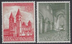 1953 Luxembourg.  SG.569-70 Echternach Abbey Restoration Fund (3rd issue) set 2 values U/M (MNH)