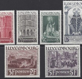 1938 Luxembourg.  SG.366-71 Echternach Abbey Restoration Fund. (1st issue) set 6 values U/M (MNH)