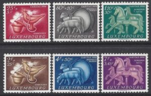 1954 Luxembourg. SG.580-5 National Welfare Fund. set 6 values U/M (MNH)