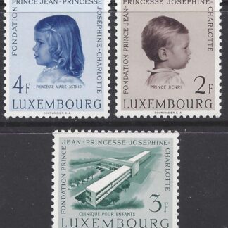 1957 Luxembourg  SG.623-5 Prince Jean & Princess Josephine-Charlotte 3 values U/M (MNH)