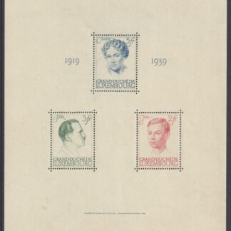 1939  Luxembourg. MS.395a Prince Felix & Grand Duchess Charlotte. mini sheet U/M (MNH)