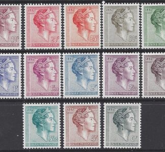 1960 - 64 Luxembourg. SG.672-81a Grand Duchess Charlotte. set 13 values U/M (MNH)