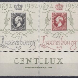 1952 Luxembourg SG.552fa 2F and 4F pair 'CENTILUX'  Philatelic Exhibition U/M (MNH)