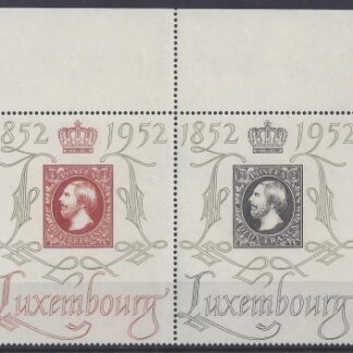 1952 Luxembourg SG.552fa 2F and 4F pair   Philatelic Exhibition U/M (MNH)
