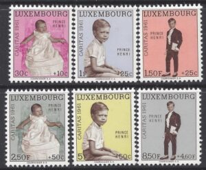 1961 Luxembourg. SG.699-704  National Welfare Fund. set 6 values U/M (MNH)