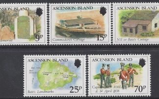 1988 Ascension Island. SG.456-60 150th Death Anniv. of Capt.William Bate set 5 values U/M (MNH)