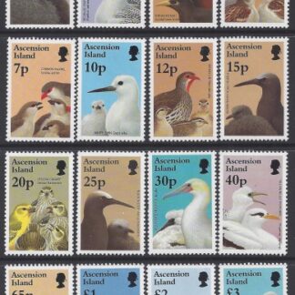 1996  Ascension Island. SG.679-94  Birds & their Young. set 16 values U/M (MNH)