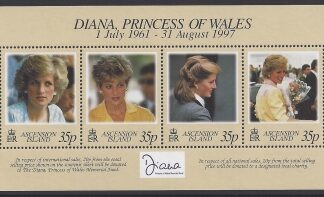 1998 Ascension Island. MS.741 Diana,Princess of Wales Commemoration Sheet. U/M (MNH)