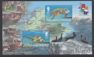2001 Ascension Island. MS.814 Hong Kong 2001 Stamp Exhibition. mini sheet U/M (MNH)