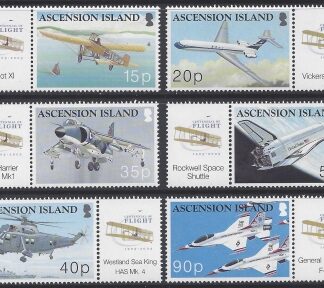 2003 Ascension Island. SG.878-83 Powered Flight. set 6 values U/M (MNH)