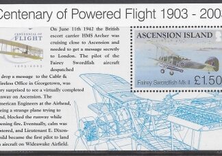 2003 Ascension Island MS.884 Powered Flight mini sheet U/M (MNH)