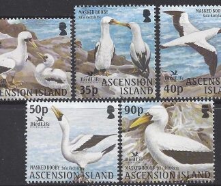 2004 Ascension Island.  SG.889-93  Birdlife international (2nd series) Masked Booby. set 5 values U/M (MNH)