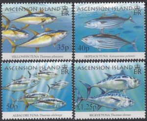 2005 Ascension Island. SG.927-30 Sport Fishing. (2nd Series) Tuna. set 4 values U/M (MNH)