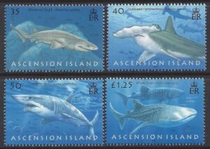 2008 Ascension Island. SG.999-1002 Sharks. set 4 values U/M (MNH)