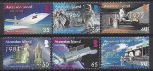 2008 Ascension Island. SG.1004-9 50th anniversary of NASA. set 6 values U/M (MNH)