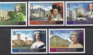2008 Ascension Island. SG.1024-8 Britains Longest Reigning Monarchs. set 5 values U/M (MNH)