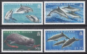 2009 Ascension Island. SG.1029-32 Whales & Dolphins. set 4 values U/M (MNH)