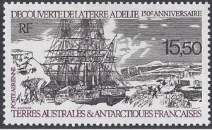 1990 French Antarctic SG.267  AIR. 150th Anniv. Discovery of Adele Land by Dumont d'Urville. U/M (MNH)