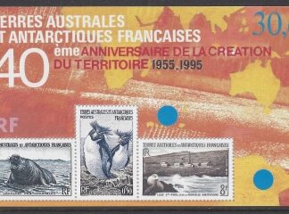 1995 French Antarctic. MS.346  40th Anniv. French Southern Antarctic. mini sheet U/M (MNH)