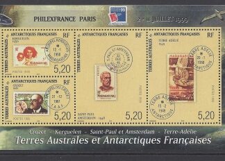 1999 French Antarctic.  MS.418  Philex France 99 Int. Stamp Exh. Paris. U/M (MNH)