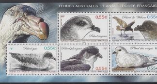 2009 French Antarctic.  MS.615  Petrels. mini sheet   U/M (MNH)