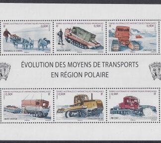 2010 French Antarctic. MS.628  Evolution and Polar Transport. mini sheet U/M (MNH)
