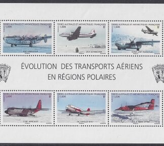 2012 French Antarctic.  MS.669 Evolution of Polar Aviation. mini sheet U/M (MNH)