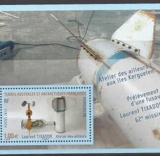 2013 French Antarctic.  MS.707 Workshop Elsewhere.  Laurent Tixador on Kerguelen. mini sheet U/M (MNH)