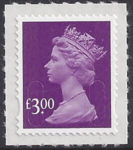 U2915 £3.00 mauve 'MAIL' DLR U/M (MNH)
