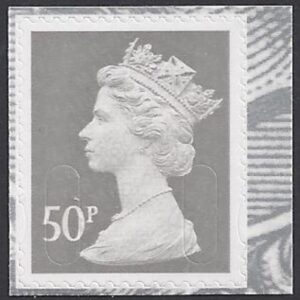 U2917 50p grey 'MPIL' 'MA10' break at bottom Walsall U/M (MNH)