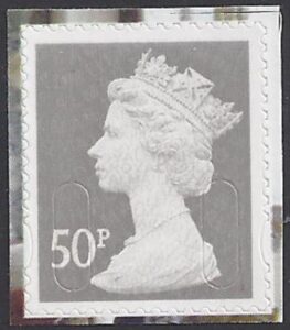 U2917 50p grey 'MPIL' 'M11L' break at top & bottom Cartor U/M (MNH)