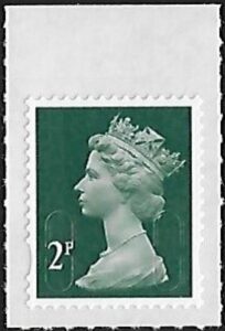 U2921 2p deep green 'M17L'  plain SBP  DLR U/M (MNH)