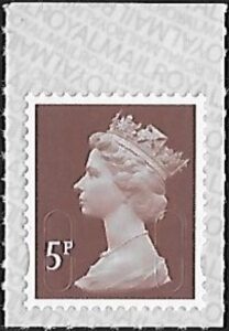 U2922  5p dull red brown  'M17L'   SBP L/s   DLR  U/M (MNH)