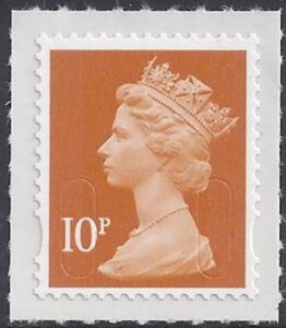 U2923   10p dull orange  'MA13'   DLR   U/M (MNH).