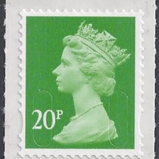 U2924   20p bright green  'MA13L'   DLR  U/M (MNH)
