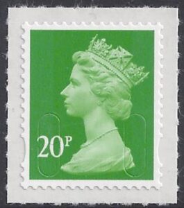 U2924   20p bright green  'M14L'   DLR  U/M (MNH)