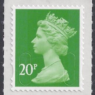 U2924   20p bright green  'M14L'   DLR  U/M (MNH)