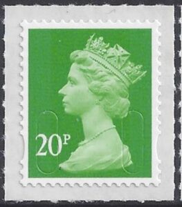 U2924   20p bright green  'M15L'   DLR  U/M (MNH)