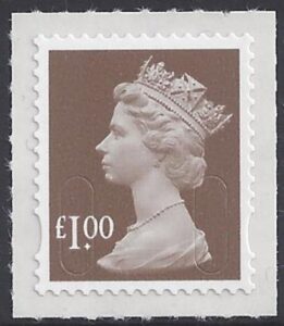 U2934 £1.00 bistre brown 'M12L' DLR U/M (MNH)