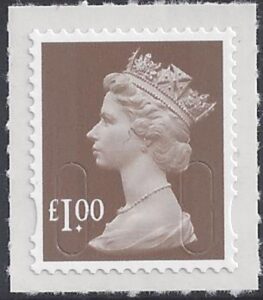 U2934 £1.00 bistre brown 'M14L' DLR U/M (MNH)